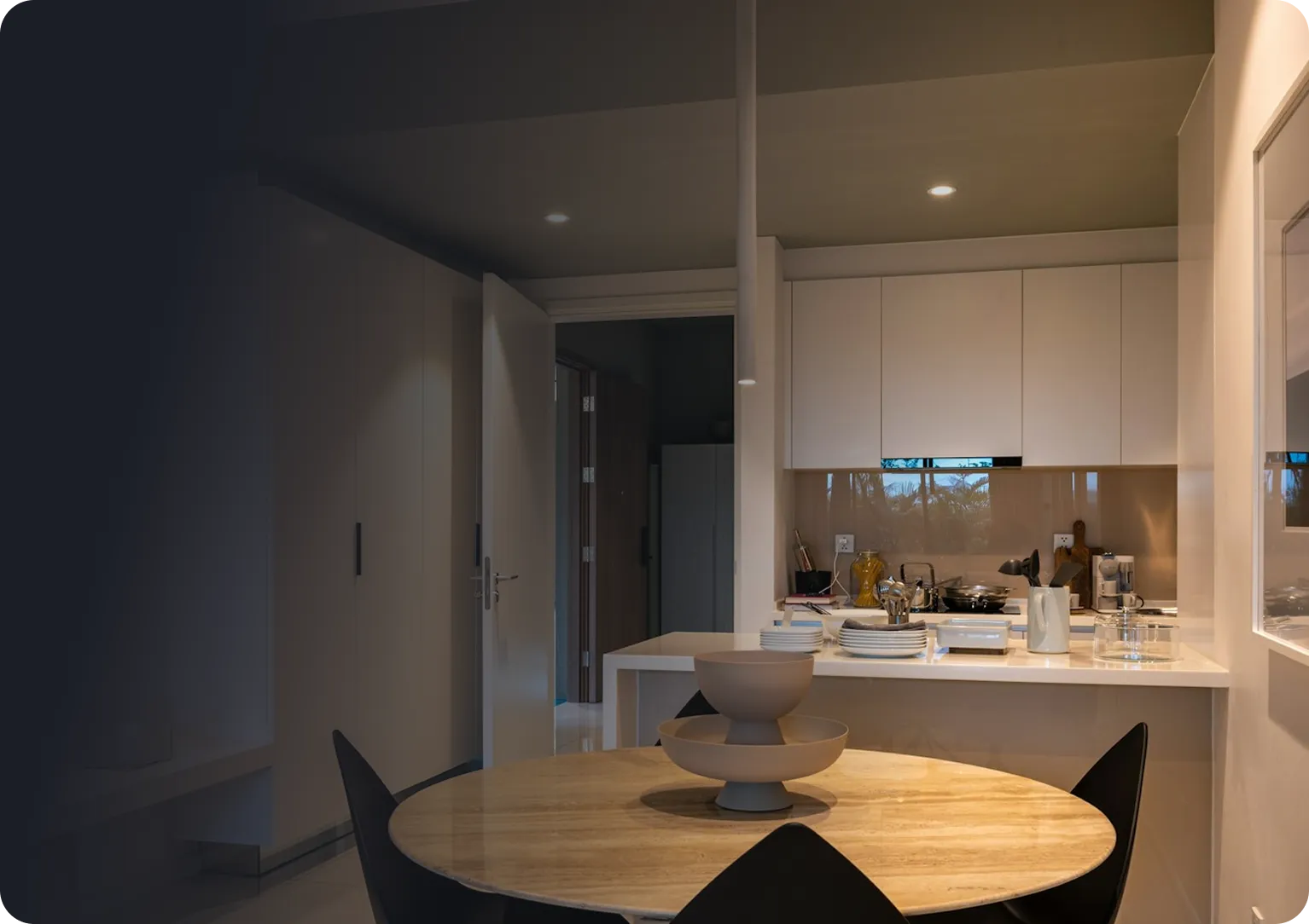 A beautifully curated Japandi-style apartment interior